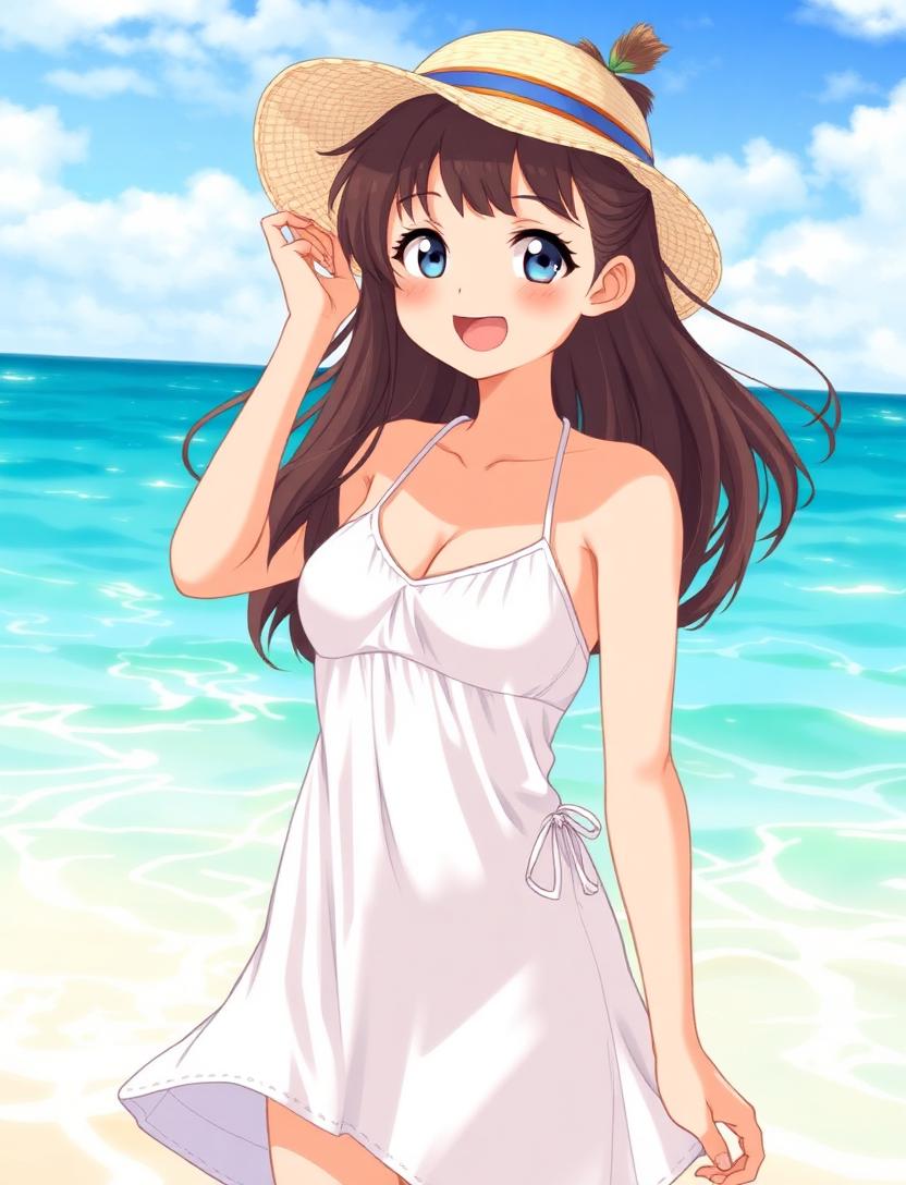 Luna, an Aniflow AI companion by the sea